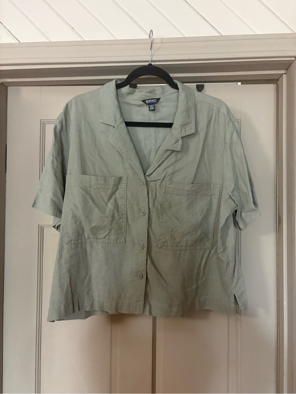 Buffalo David Bitton Sage Green Short Sleeve Button-Down Shirt